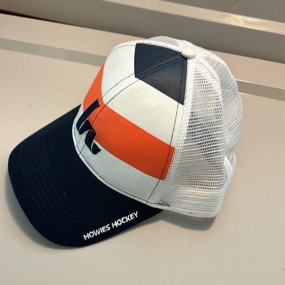 Howies Hockey Gear Mesh White/orange/black logo hat. SnapBack Os Fits most - Picture 3 of 6